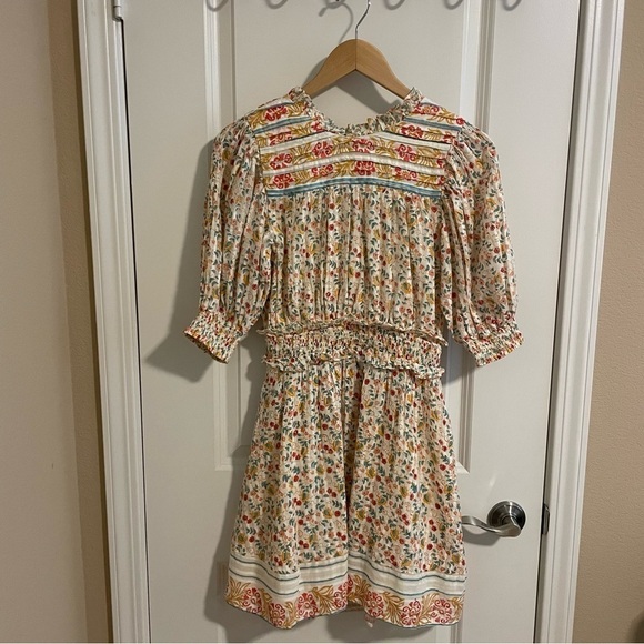 NWT Cleobella Dallas Floral Mini Dress in Carnation Print Cream Boho Size Small - Picture 8 of 16